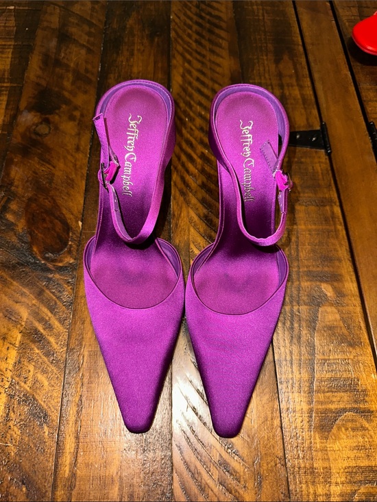 Jeffrey Campbell Shoes - Jeffrey Campbell Fuchsia Satin Translucent Wedge Pumps - Size 7.5 NWOB